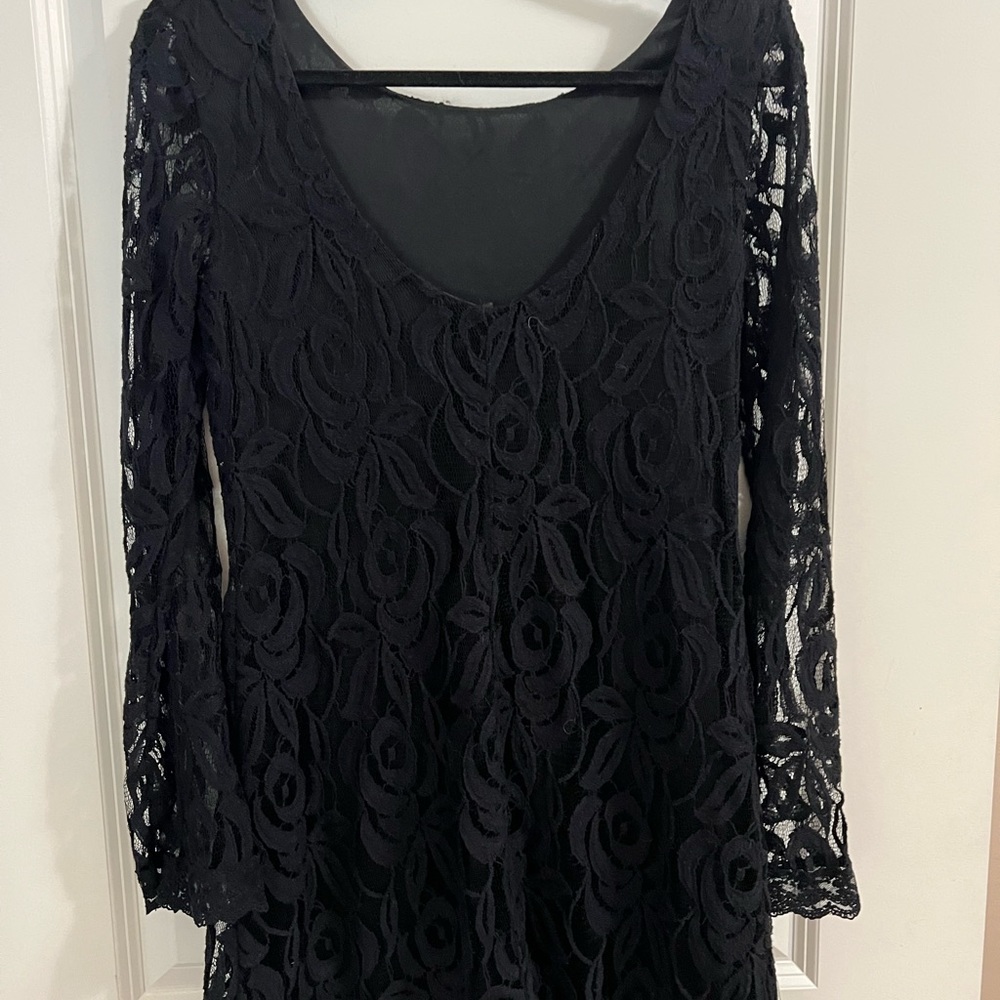 Black Long Sleeve Lace Dress - NYE, Nee Years, Wedding, little black dress - Picture 7 of 8